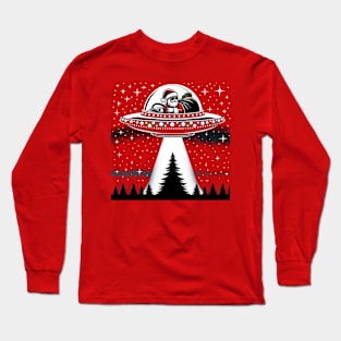 Santa in a UFO UAP Long Sleeve T-Shirt